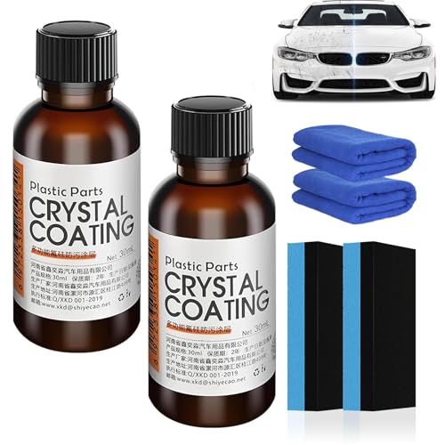 Acssart Plating Refurbishing Agent, Crystal Coating for Car Plastic Parts,Car Plastic Plating Refurbishing Agent,Nano Coating Agent,Cars Plastics Restorer for DIY, Automotive, 30ml(2 Pcs)
