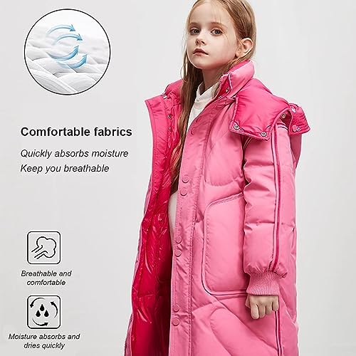 Mid-Length Thickened Children's Down Jacket, Reversible Windproof Jacket3