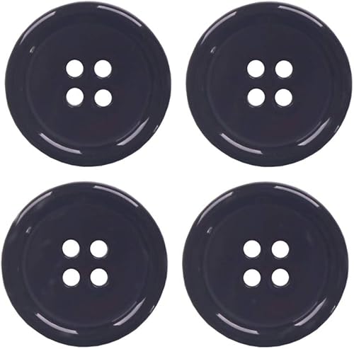 Miniatura 2 de YAKA Botones negros para manualidades, botones de Navidad para ropa, 1 pulgada (0.984 in), 80 piezas de 4 agujeros de resina con parte trasera