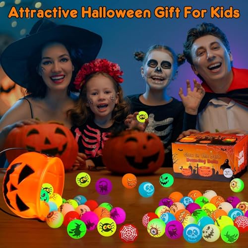 corgi butt 32 Stück Halloween Flummies für Kinder Party Mitgebsel Kindergeburtstag,Halloween Glowing Bouncy Balls, 30mm Bouncing Balls in 8 Designs for Kids