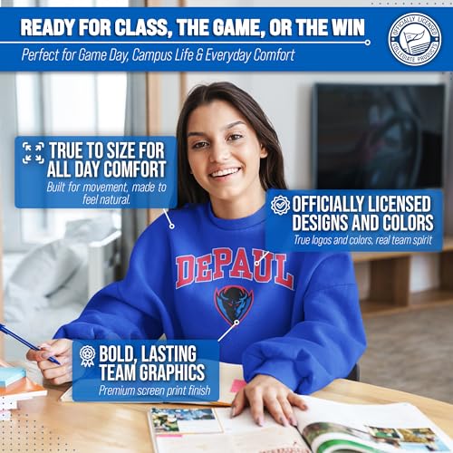 Image of NCAA College Sweatshirt Fleece Crewneck Pullover for Men and Women
