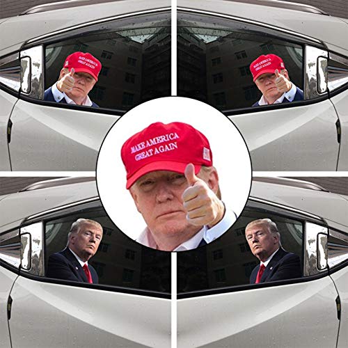 Pleasay Trump Car Window Stickers Donald Trump Car Sticker Waterproof PVC Auto Window Decal, Easy Removal Leaves No Residue, Reflective Funny Stickers Vehicles Accessories 12x10inch - Thumbnail 5
