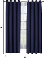 Vista 7 de Ava - Cortinas opacas con ojales superiores, paneles de cortina opacas de triple tejido, par / juego de 2 paneles con alzapaños, 54 pulgadas