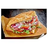 islandburner Póster de delicioso sándwich con verduras y carne para gourmets, estándar