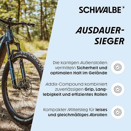 Schwalbe Smart Sam MTB Fahrradreifen – Allround-Reifen mit ADDIX, SBC oder Black’n’Roll Compound – für Straße, Schotter & Gelände… – Ansicht 4