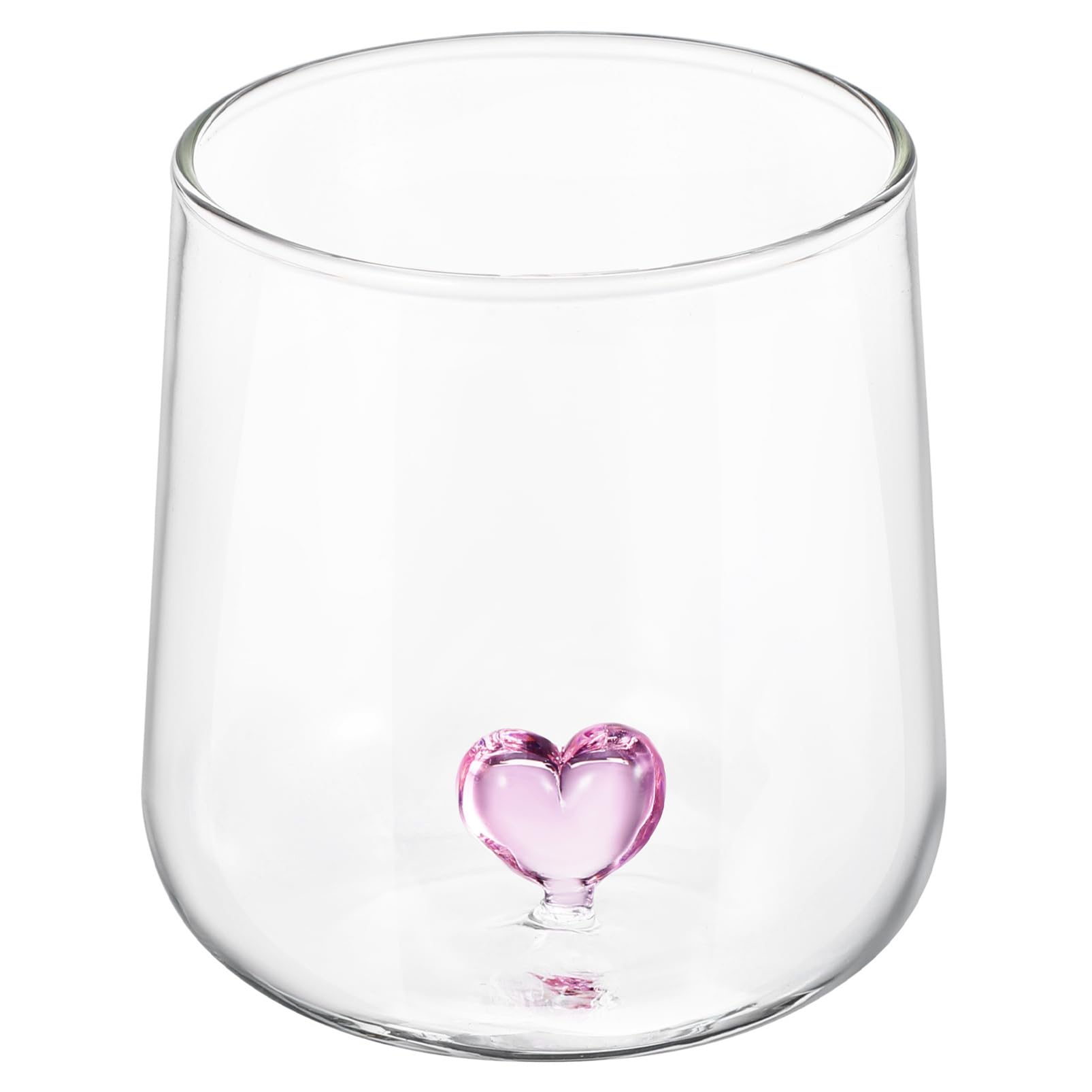 HEALEEP Heart Shaped Glass Cocktail Cup Creative Water Glass for Home for Milk Juices and Cocktails for Friends and Couples