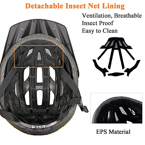 Adult Road Bike Helmet, Men Women Adjustable Mountain Bicycle Helmet With Detachable Visor, 2 Sizes For Youth, Adult (Green L) #TOP4