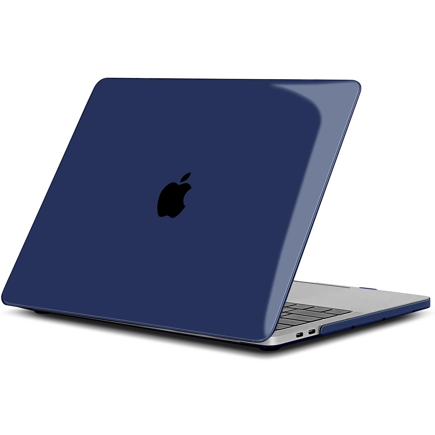 TECOOL Cover compatibile con MacBook Pro 15 Pollici 2019 2018 2017 2016 (A1990 A1707) con Touch Bar, Custodia Rigida Protettiva Sottile in Plastica e Copritastiera UE, Cristallo Blu Navy