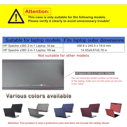 Funda para portátil HP Spectre x360 16 pulgadas piel PU miniatura 2