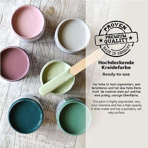 Viva Decor Chalk-Paint - Dove Wing - Blau 250ml - Kreidefarbe für Möbel, Wand und Deko, Mattes Finish, Hochpigmentiert… – Ansicht 4