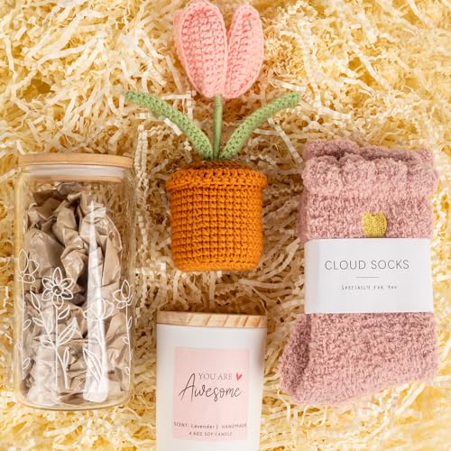 Birthday Gifts for Women, Self Care Gifts Get Well Soon Gifts, Gift Basket for Women, Teen Girls Gifts, Care Package Tulip Basket for Her, Mom, Sister, Best Friend, Wife, Girlfriend, Coworker - Image 4