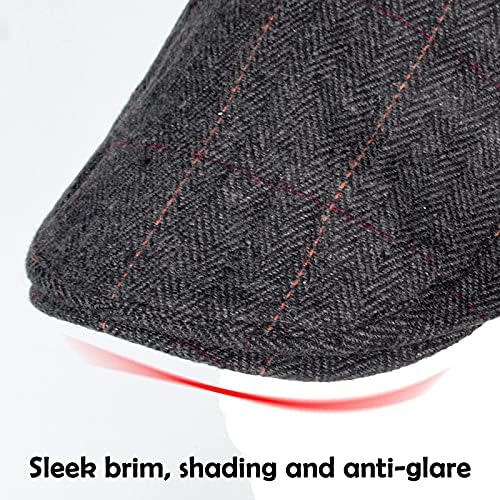 besbomig Mens Tweed Flat Cap Driving Hat Newsboy Cap - Adjustable 55-59CM Fashion Newsboy Irish Hat 3 Colors