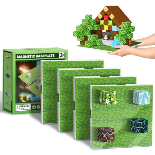 Image of Magnetic Blocks Baseplate for Minecraft Magnet Blocks 4PCS Glassland