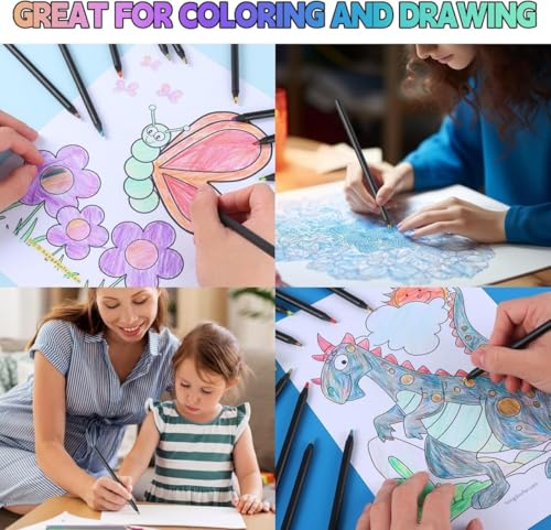 Image of AMENDAS 12 Colors Rainbow Pencils for Kids and Adults, Multi-Colored Wooden Pencils for Drawing, Sketching, and Coloring, Pre-Sharpened Art Supplies for Boys and Girls