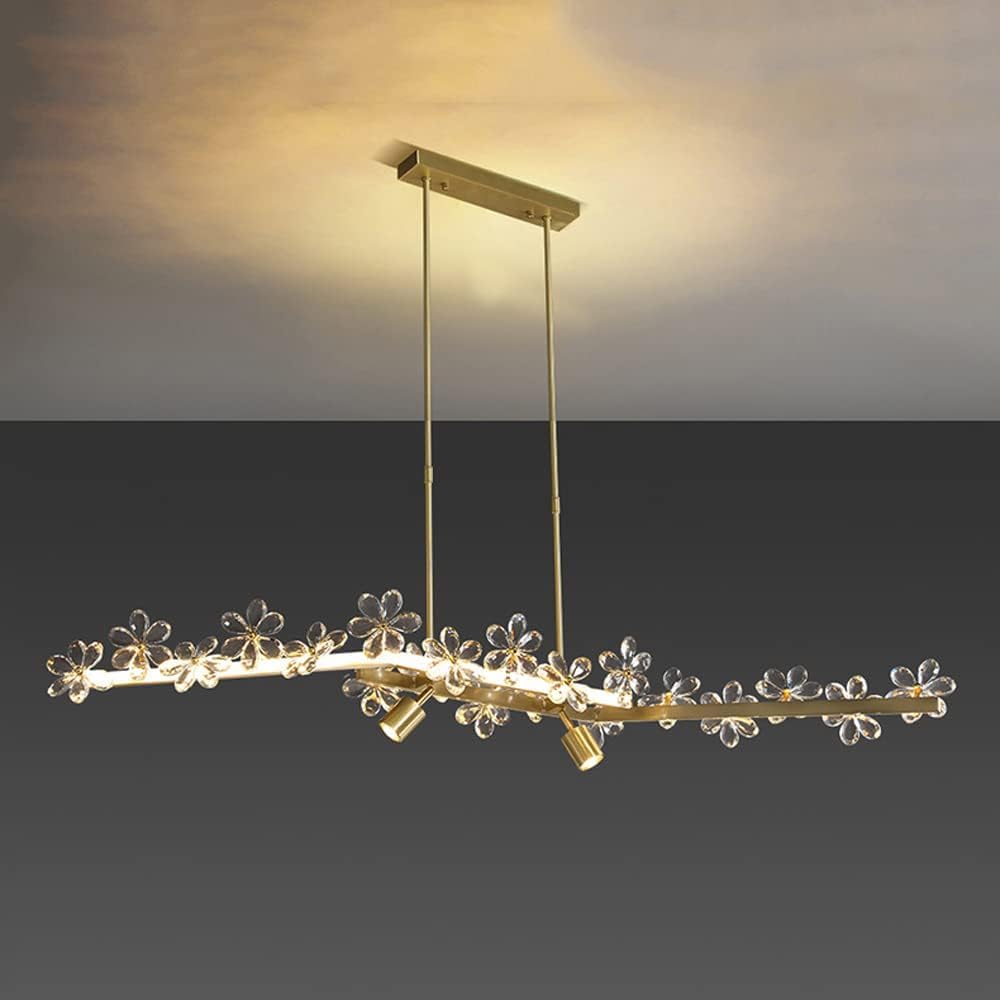 HYJAUSXB Indoor Led Ceiling Pendant, Postmodern Crystal Chandelier Lighting Compatible with Bar Counter and Bedroom LED Dimmable Hanging Light,Foyer