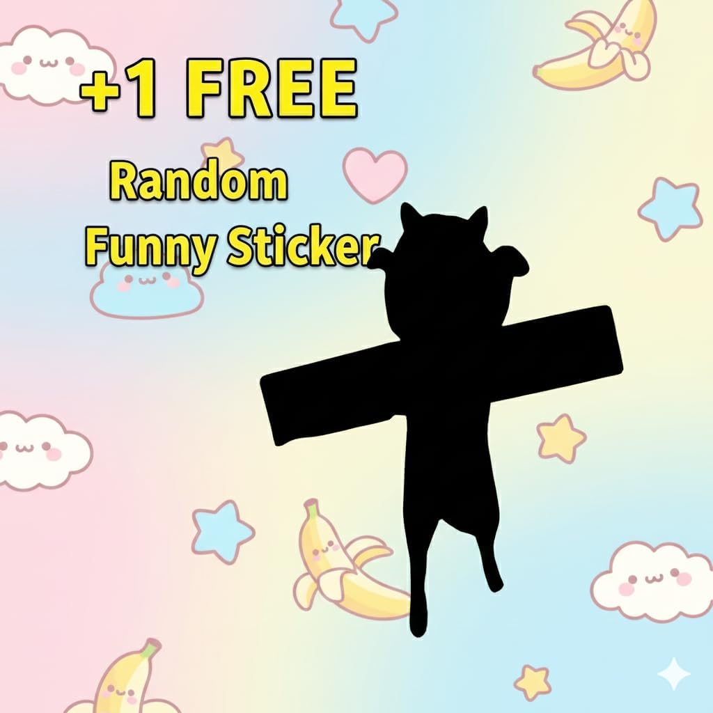 Funny Meme Cat Scratch Cover Car Stickers+1 Free Random – Waterproof Vinyl Bumper Decal for Hiding Scratches, Rust & Small Dents – Cute Fat & Gray cat Designs for Cars, Trucks, Motorcycles & Laptops image 2