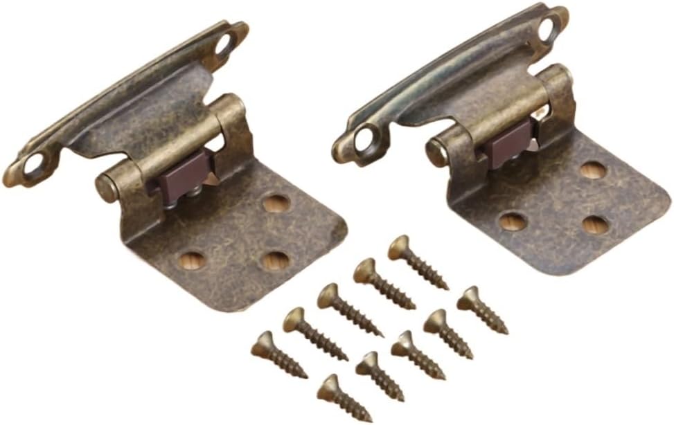 2 Pcs Steel Overlay Cabinet Hinges Self Close Door Hinge Kitchen Cupboard Antique Furniture Hardware 71 * 38 * 35mm(B)