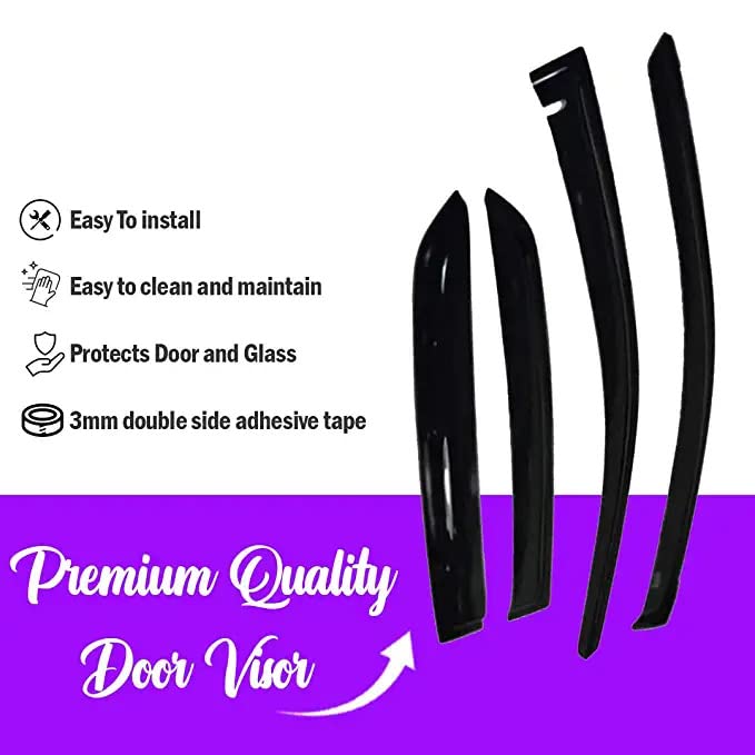 Image of Premium Non-Breakable Car Window Door Visor /Rain Guard /Wind Deflector Compatible for (MG Astor All Models)