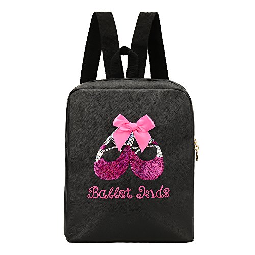 VILLAVIVI Bolsos de Ballet Deportes Bolsa de Danza para Niñas Mayores  Negro con Arco