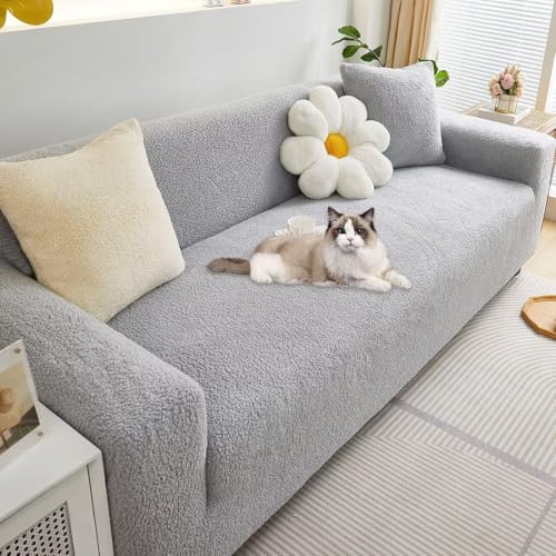 OSONA ソファーカバー 1人2人3人4人掛け 肘付き 暖かい 冬用 ソファーカバー 一体型 滑り止め 伸縮素材 柔らかい ストレッチ ふわふわ 犬猫対策 おしゃれ ソファーベッドカバー 無地 爪とぎ防止 フィットタイプ ソファー保護カバー 傷防止 防塵