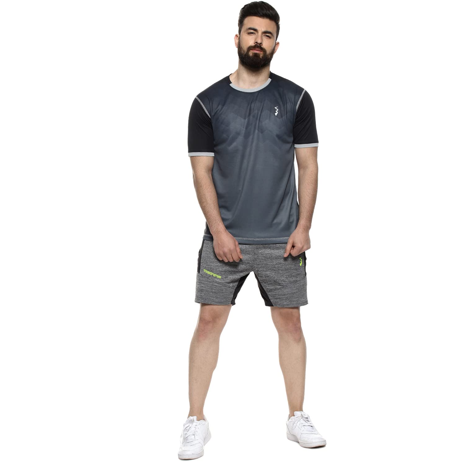 Campus Sutra Basic Activewear - Camiseta de manga larga para hombre, ajuste regular, cuello alto, media cremallera, poliéster, ajuste cómodo para uso diario