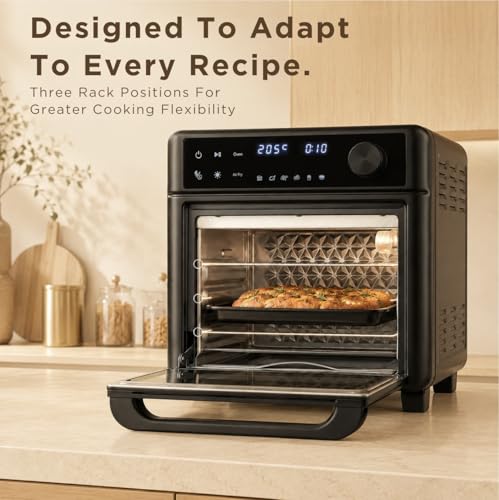 Image of Faber Air Fryer Oven 14L 1400W|View Window| Digital control|Convection Function|Bake Tray, Tray Handle & Crumb Tray|Dishwasher safe removable parts|12 Presets|Roast,Fry,Toast,Defrost|FAO FryMax 14D BK