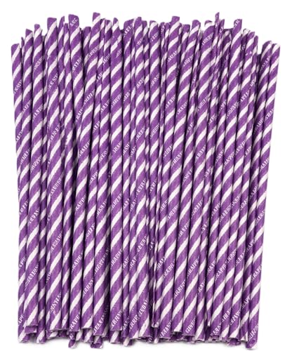 Grape Sour Powder Filled Candy Straws - 100 Count of Nostalgic Bulk Tangy Sweet and Sour Purple...