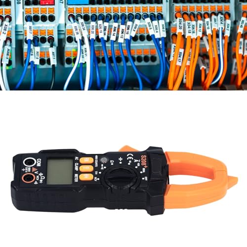 Multímetro de pinza digital, de 2 a 600A AC DC, medidor de voltaje, capacitancia con linterna LED miniatura 6