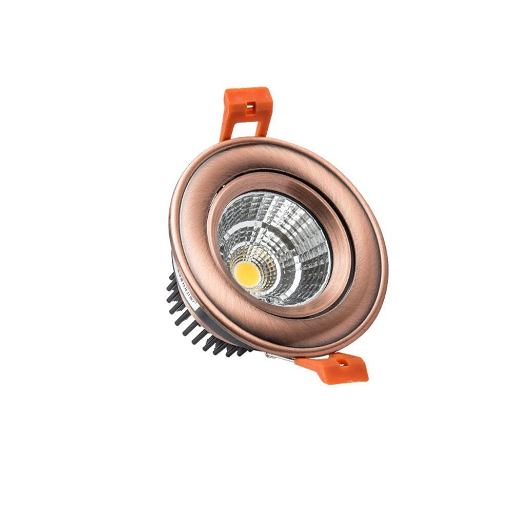 Faretti LED da Incasso orientabili a soffitto, faretto Wash da 3W 5W 7W per Illuminazione Interna a Corrente alternata, faretti per Bagno e Camera da Letto, 3W Bronzo, 5W Rame,5w-Red Copper