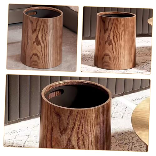 Caneca de basura rectangular color marrón para cocina y baño miniatura 5