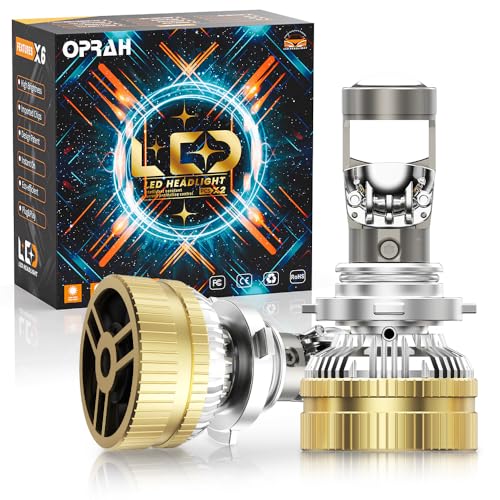 Oprah H11 Projector Led Bulbs, 3570chips and Advanced Multi-Stage Cooling System, 6000K Pure White, 300% Bight Flicker-Free Illumination, For Off-road, Pack of 2, Canbus Ready