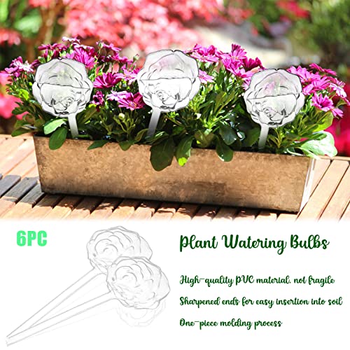 Vergissmeinnicht 6 Pack Large Plant Watering Bulbs Automatic Self Watering Globes Plastic Drip Irrigation Device for Indoor Outdoor Plants