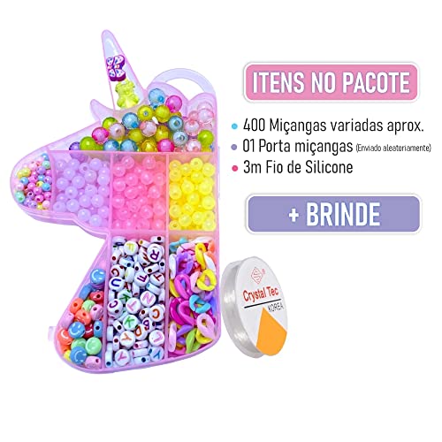 Kit Miçangas Coloridas Para Pulseiras Colar Infantil Kit Com Miçangas Letras Elastico silicone Malet