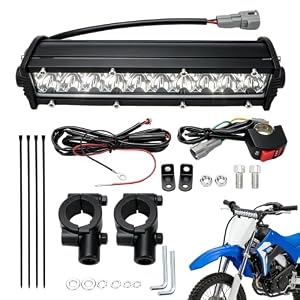 60W Motorcycle LED Light Bar Kit, Dirt Bike Headlight for 7/8″ Handlebar