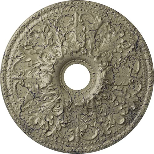 Ekena Millwork CM23ASCSC Ashley Ceiling Medallion, Castle Stone Crackle
