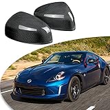 Meyffon Carbon Fiber Mirror Cap Covers Compatible with 2009-2020 370Z Z34 All Models Add on Style