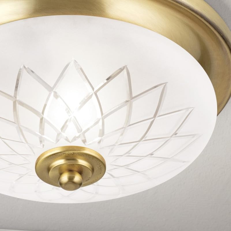 ORION LIGHTSTYLE Lampenglas Glasschirm mit Schliff Gravur Muster Lampenschirm Ersatzglas Leuchtenaufsatz Durchmesser 220mm Loch 10mm Glas für Lampe Leuchte weiß opal matt