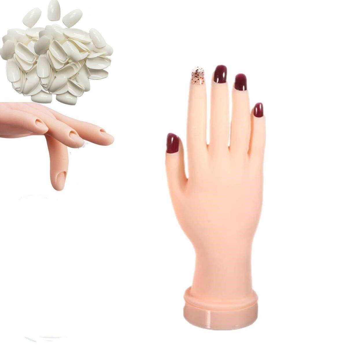 Practice Hand for Acrylic Nails Nail Art Training Hand with