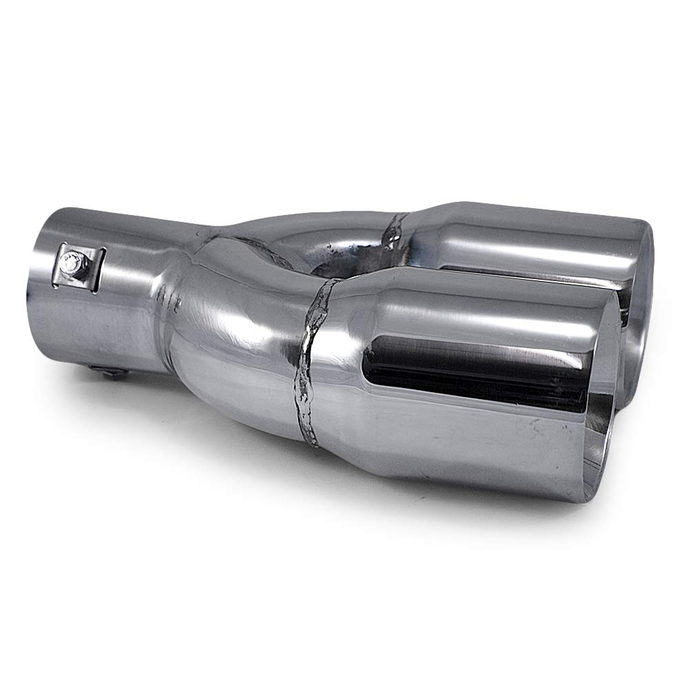 Embout D'échappement Double Tube Double Rond En Acier Inoxydable - Pot