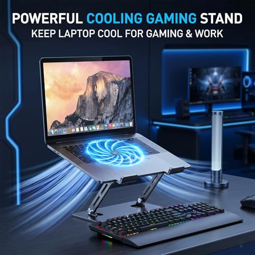 Support de bureau pour ordinateur portable en alliage robuste avec double axe ajustable - 5