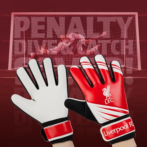 Liverpool F.C. Goalkeeper Gloves for Kids Teenagers - Non Slip Padded Palms Size 5 or 7 - Liverpool Gifts for Boys (Size 5) - Image 3