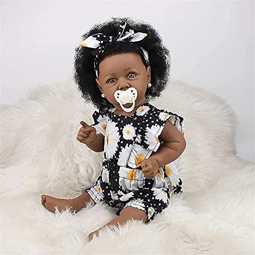 MWKL Reborn Dolls Rebirth Doll 58CM Schwarze Haut Reborn Baby Dolls 23 Zoll Anatomisch Korrekte Neugeborene Puppen… – Bild 7