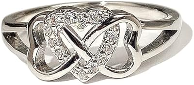 925 Sterling Silver Shiny Hollow Out Simple Cubic Zirconia Rings Diamond Rings for Women Jewelry Findings Earring Backs Findings (US Code 9)