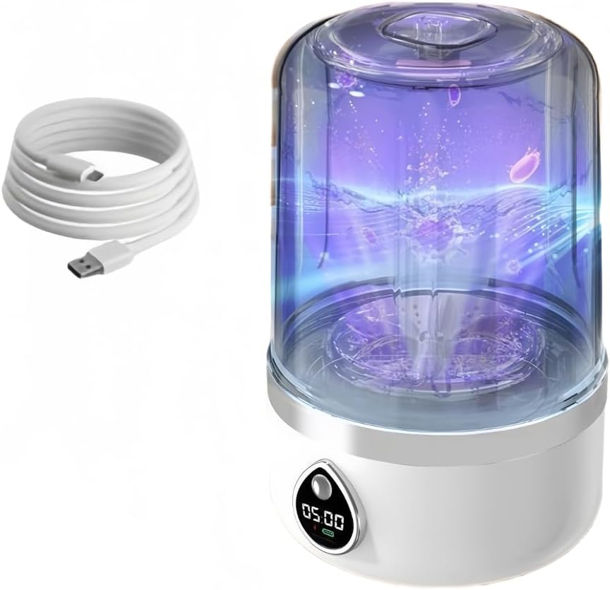 Mini lavadora, lavadora de ropa interior de 1.5 litros de capacidad, ciclo de lavado de 360, pantalla LED de lavado rápido de 5 a 15 minutos, diseño
