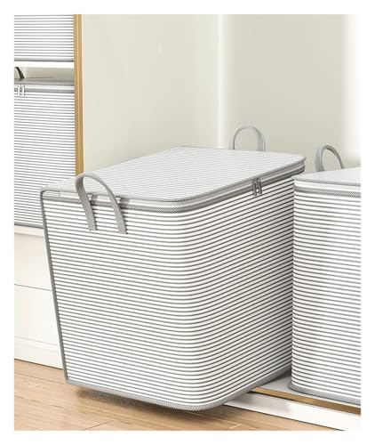 Bolsa de almacenamiento con cremallera gris de 3 piezas y gran capacidad para ropa de hogar 3