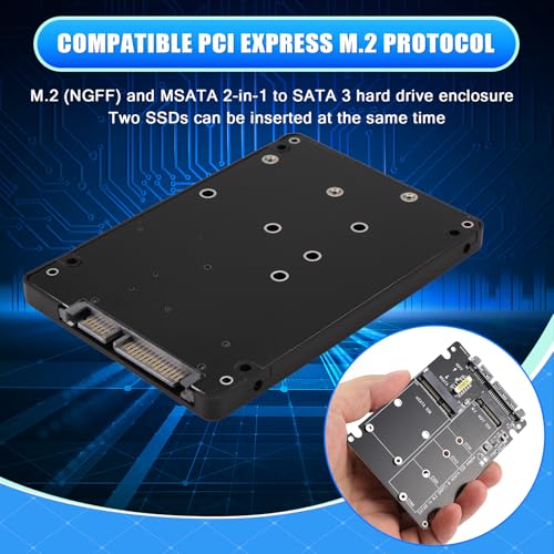 Adaptador NGFF a Serial MSATA a SATA3.0 2 en 1 miniatura 3