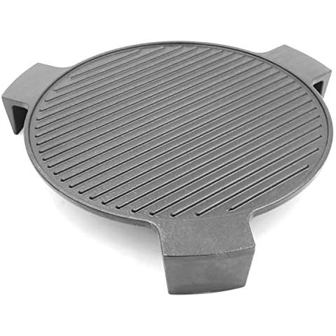 Hongso Cast Iron Plate Setter for Large Big Green Egg Grill and Other 18" Diameter Cooking Grills, Kamado Grill, 18" Smoking Stone, Pizza Stone, Heat Deflector with 3 Legs, CBCR-18 (For Large BGE) Cover