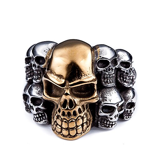 Image of Genuine Stainless Steel Ring Jewelry for Men Fashion Punk Biker Skull Rings
