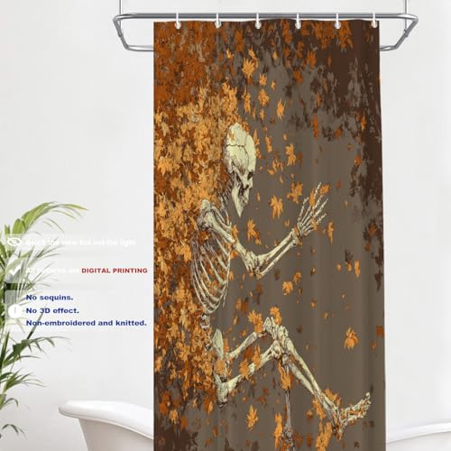 Rideau de douche squelette Batmerry imperméable en polyester - 3