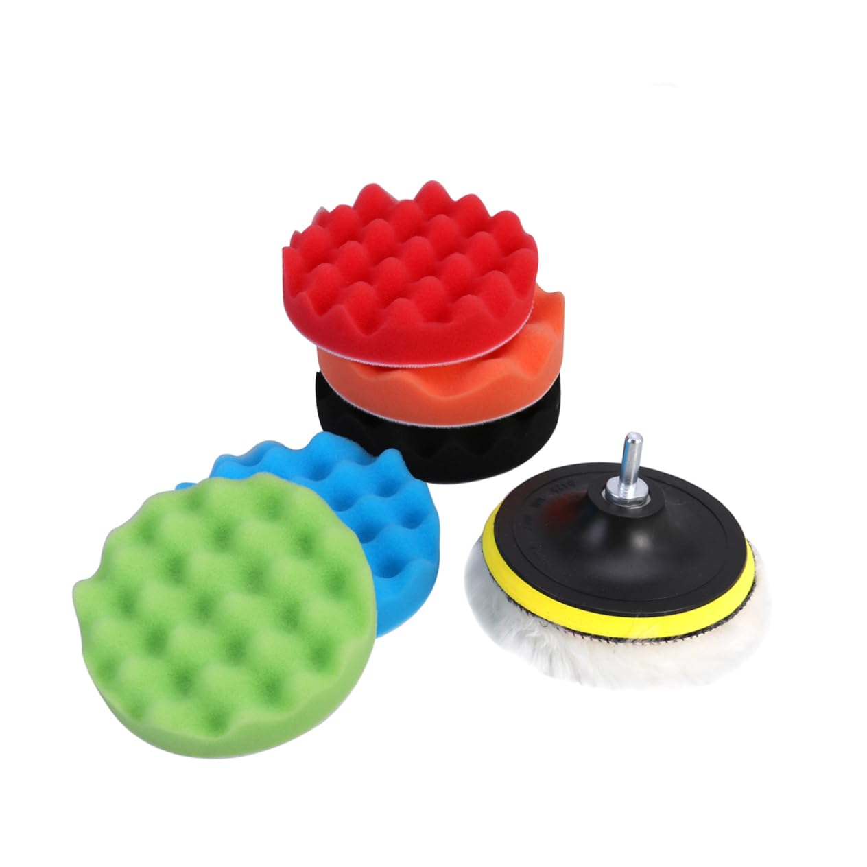 CALLARON 2 Sets Auto-detailing-kit 5 Zoll Selbstklebendes Polier- Und Polierpad-set Aus Wolle Und Pad Zum Lackieren Wachsen Polieren Und Versiegeln 7 Stück * 2